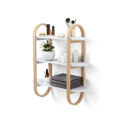Étagère murale à 3 niveaux en bois blanc