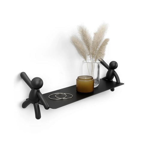Wandplank Buddy van kunststof, zwart
