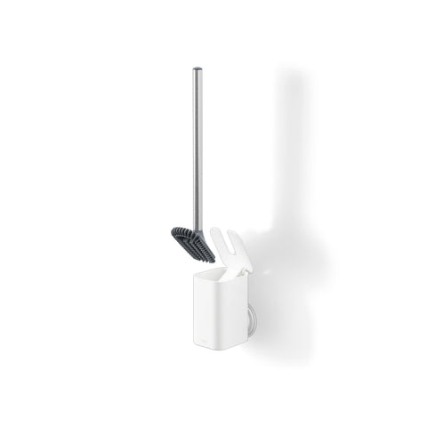 Wandhouder voor toiletborstel met toiletborstel, wit