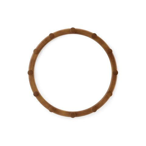 Set van 4 houten kapstokken met 3 verstelbare haken, walnoot