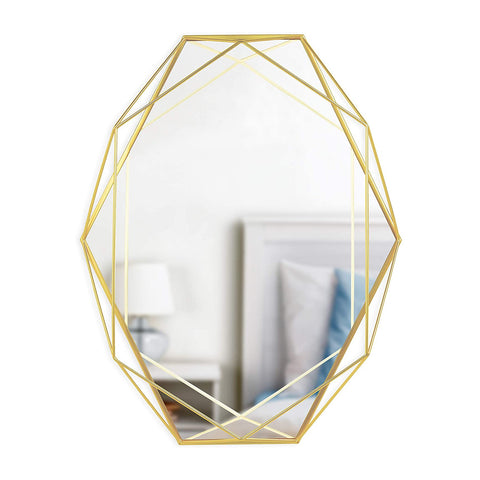 Miroir mural en forme de prisme 56,5x42,5x8,3cm or