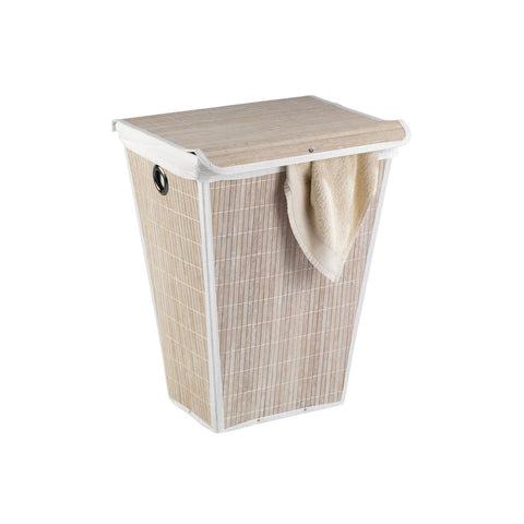 Panier à linge conique en bambou blanc