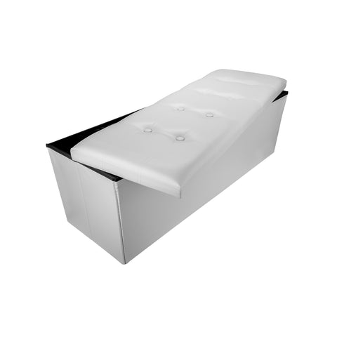 Pouf Kergur pliable blanc 110x38x38cm