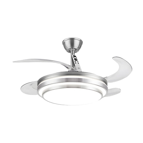 Plafondventilator met inklapbare ijzeren en ABS-bladen – 6 snelheden, dimbare ledverlichting van 72 W met 3 geïntegreerde lichttinten: warm, natuurlijk en koel