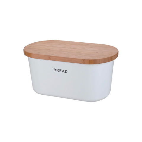 Broodtrommel met houten deksel 36x20x14,5 cm