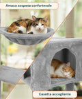 puppy lovers tiragraffi per gatti 120 cm con cuccia e amaca multilivello varie colorazioni ean 8054806950542