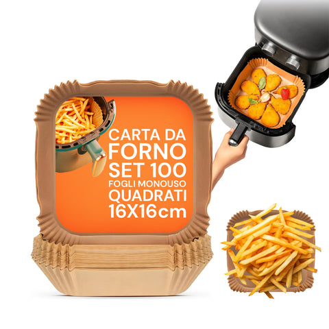 avilia home set 100 pz carta forno per friggitrice ad aria impermeabile e resistente al calore ean 8056819053265