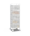 avilia home carrello multiuso richiudibile quadrato salvaspazio con ruote organizer con cestelli 345 ripiani nero o bianco ean 8052879012259