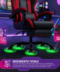 nexor sedia gaming reclinabile con poggiapiedi estraibile cuscino lombare e poggiatesta ean 8052879011771