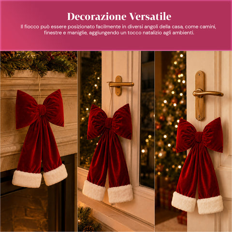 saint joy fiocco albero di natale in velluto rosso con doppia coda 2 misure ean 8050043128515