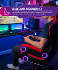 nexor sedia gaming reclinabile con poggiapiedi estraibile cuscino lombare e poggiatesta ean 8052879011771