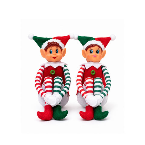 saint joy elfi di natale set 2 pezzi flessibili h40 cm 2 fantasie ean 8050043128430