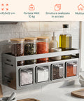 avilia home organizer in acciaio con 4 contenitori estraibili e ripiano superiore 35x105x12 cm portata 10 kg ean 8052879011559