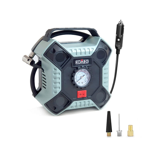 Elektrische compressor met slang van 63 cm en 3 adapters 12 V