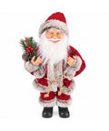 saint joy babbo natale 60 cm decorativo con ramo di pino e decori natalizi statua natalizia dettagliata in 4 varianti rosso eschimese bianco grigio ean 8056819080575