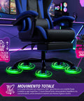 nexor sedia gaming reclinabile con poggiapiedi estraibile cuscino lombare e poggiatesta ean 8052879011771