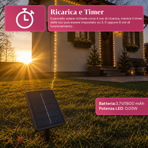 saint joy luci natalizie da esterno solari con telecomando 4 lunghezze ean 8050043128454