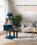 puppy lovers tiragraffi per gatti 120 cm con cuccia e amaca multilivello varie colorazioni ean 8054806950542