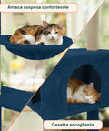 puppy lovers tiragraffi per gatti 120 cm con cuccia e amaca multilivello varie colorazioni ean 8054806950542