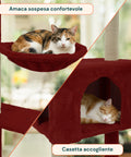 puppy lovers tiragraffi per gatti 120 cm con cuccia e amaca multilivello varie colorazioni ean 8054806950542