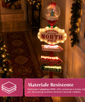 saint joy lanterna natalizia con luci led effetto neve e insegna polo nord ean 8050043127921