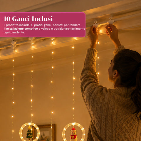 saint joy luci natalizie a batteria 10 pendenti led con decorazioni assortite ean 8050043128232