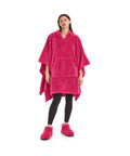avilia home coperta indossabile donna in spugna con cappuccio tasca a marsupio e ciabatte coordinate taglia unica in fucsia verde acqua o grigio ean 8056819082289