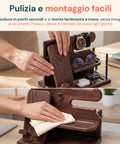 avilia home organizer da scrivania in legno con supporto smartphone e porta orologi compreso di alloggiamento per il cavo ricarica 255x15x185 cm ean 8052879011412