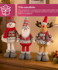 saint joy pupazzi natalizi set 3 con gambe regolabili tema scozzese o inglese ean 8050043128409
