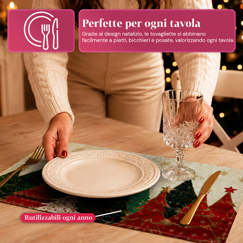 saint joy tovagliette natalizie set 4 pezzi 30x45 cm 2 fantasie ean 8050043128089