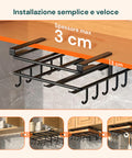 avilia home mensola sottopensile cucina con ganci e porta rotolo salvaspazio ean 8052879010828