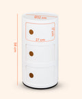 avilia home mobiletto rotondo con cassetti scorrevoli comodino moderno in abs ean 8052879010989