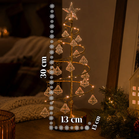 saint joy albero di natale luminoso da tavolo con filo di rame e cristalli ean 8050043128287