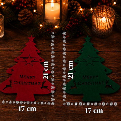 saint joy portaposate natalizi in feltro set 12 pezzi a forma di albero ean 8050043128027