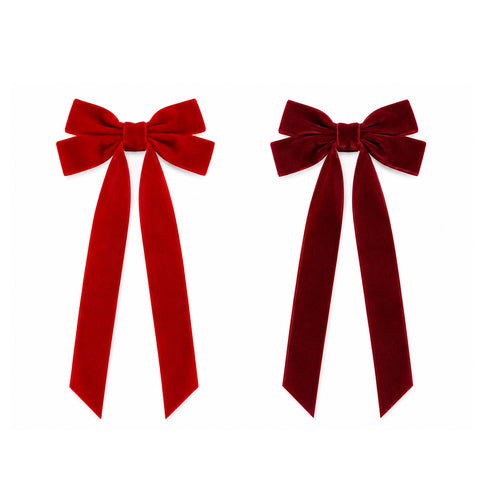 saint joy fiocchi per albero di natale in velluto set 2 bordeaux e rosso ean 8050043127990