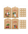 saint joy sacchetti natalizi set 24 bustine in carta kraft con adesivi ean 8050043128126