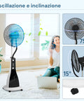 Ventilatore Nebulizzatore a Colonna 90W 3L, 5 Pale, Timer Regolabile Bianco -DCG-Ean-8052780961295