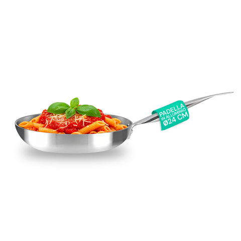 Koekenpan van 24 cm van 100% gerecycled aluminium met inductiebodem