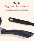 Manici ergonomici e sicuri con impugnature comode e antiscivolo per una presa stabile e utilizzo confortevole