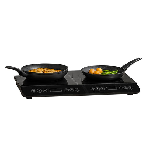 Double plaque à induction 3500W avec commandes tactiles et minuterie LED de 4 heures