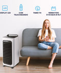 Wintem Rinfrescatore d'Aria Evaporativo Portatile 80W 3 Modalità, Serbatoio 6 Litri con Timer 7L, Telecomando e Display LED Ean-8052286430981