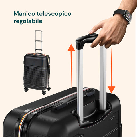 Set Valigie 3 Pezzi ABS – Trolley 55/66/76cm e Beauty Case