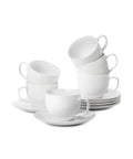 avilia set 6 tazze caffe in porcellana 80cc con piattino e decoro floreale in rilievo ean 8056897157367