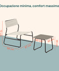 Set Cannes Salotto Con Tavolo In Vetro E 2 Poltrone