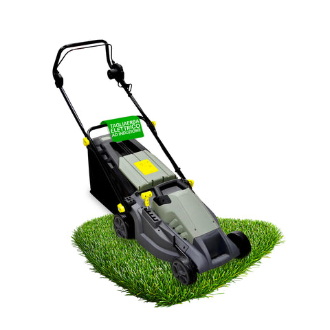 Tondeuse à gazon électrique 1600W avec réglage de la hauteur, moteur AC et roues XL