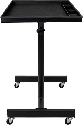 Table d’appoint en acier avec roulettes et hauteur réglable jusqu’à 123,5 cm