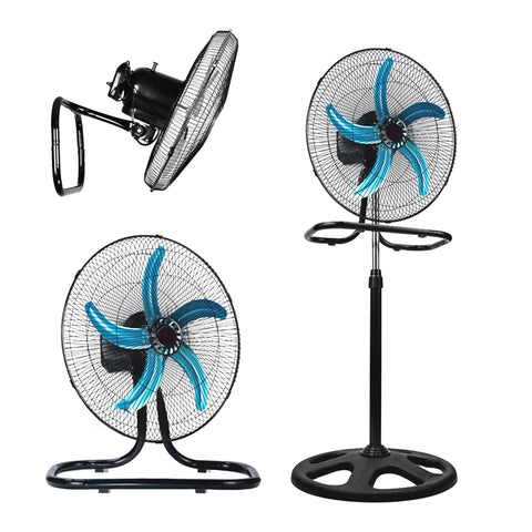 Ventilateur 3-en-1 50W mural, de table et sur pied avec pales métalliques de 50 cm
