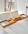 Vassoio Vasca da Bagno in Bambù Estensibile Design Naturale
