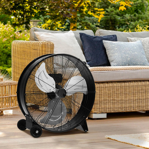 Ventilatore Industriale da Terra 240W 3 Pale in Metallo e 3 Velocità Portatile Nero -DCG-Ean-8052780963299