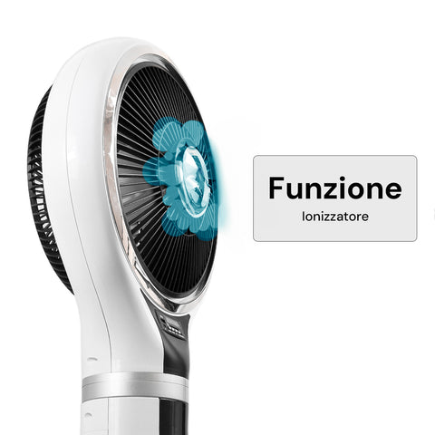 Ventilatore Nebulizzatore a Colonna con 3 Velocità, Telecomando e Serbatoio 2,3L Funzione Antizanzare Ionizzante Bianco -DCG-Ean-8054890610421
